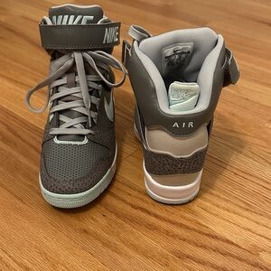 Nike High-Top Wedge Sneakers in Green and White